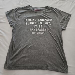 Gray Graphic T-Shirt with Sarcastic Quote